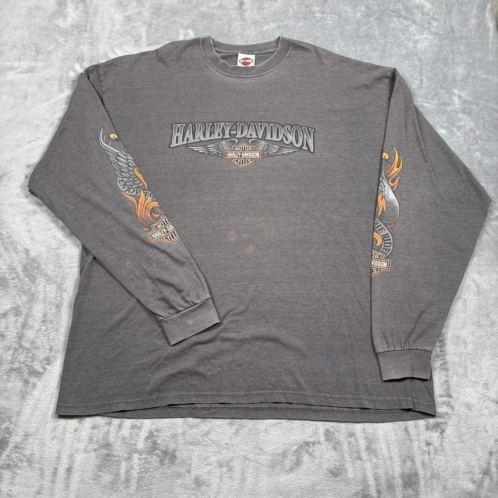 Harley Davidson Tattoo Long Sleeve Los Banos California Men's Size 3XL